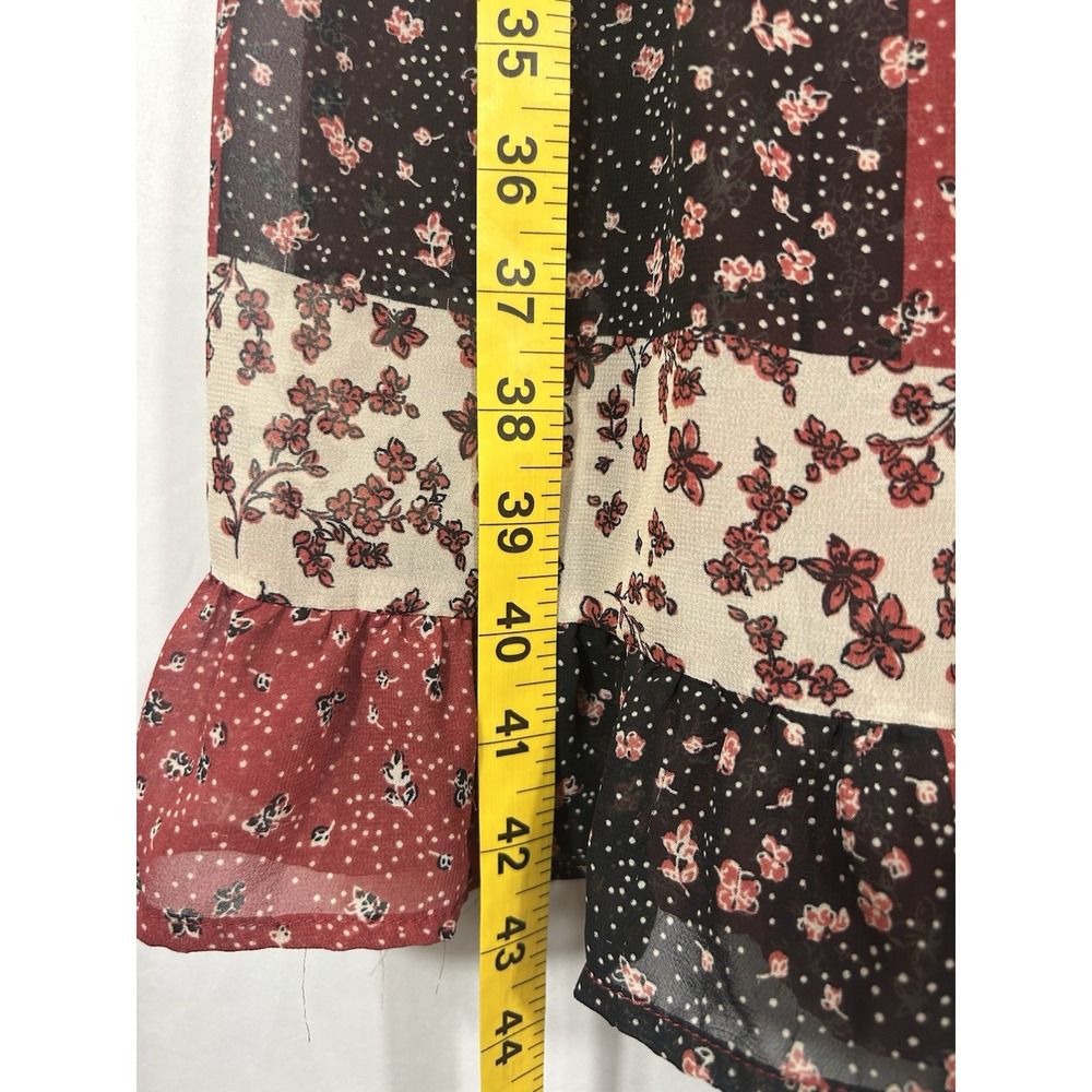 Forever 21 Women's Smocked Midi Dress Size‎ M Patchwork Boho Prairie Cottagecore - Picture 11 of 14